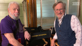 Stephen Sondheim and Steven Spielberg on the set of the new "West Side Story" film.