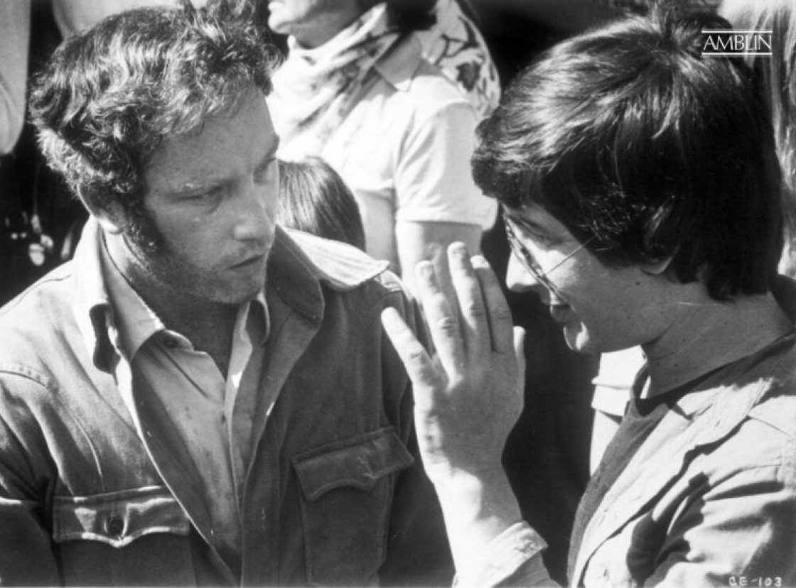 In consultation with star, Richard Dreyfuss, playing Roy Neary in Close Encounters of the Third Kind.